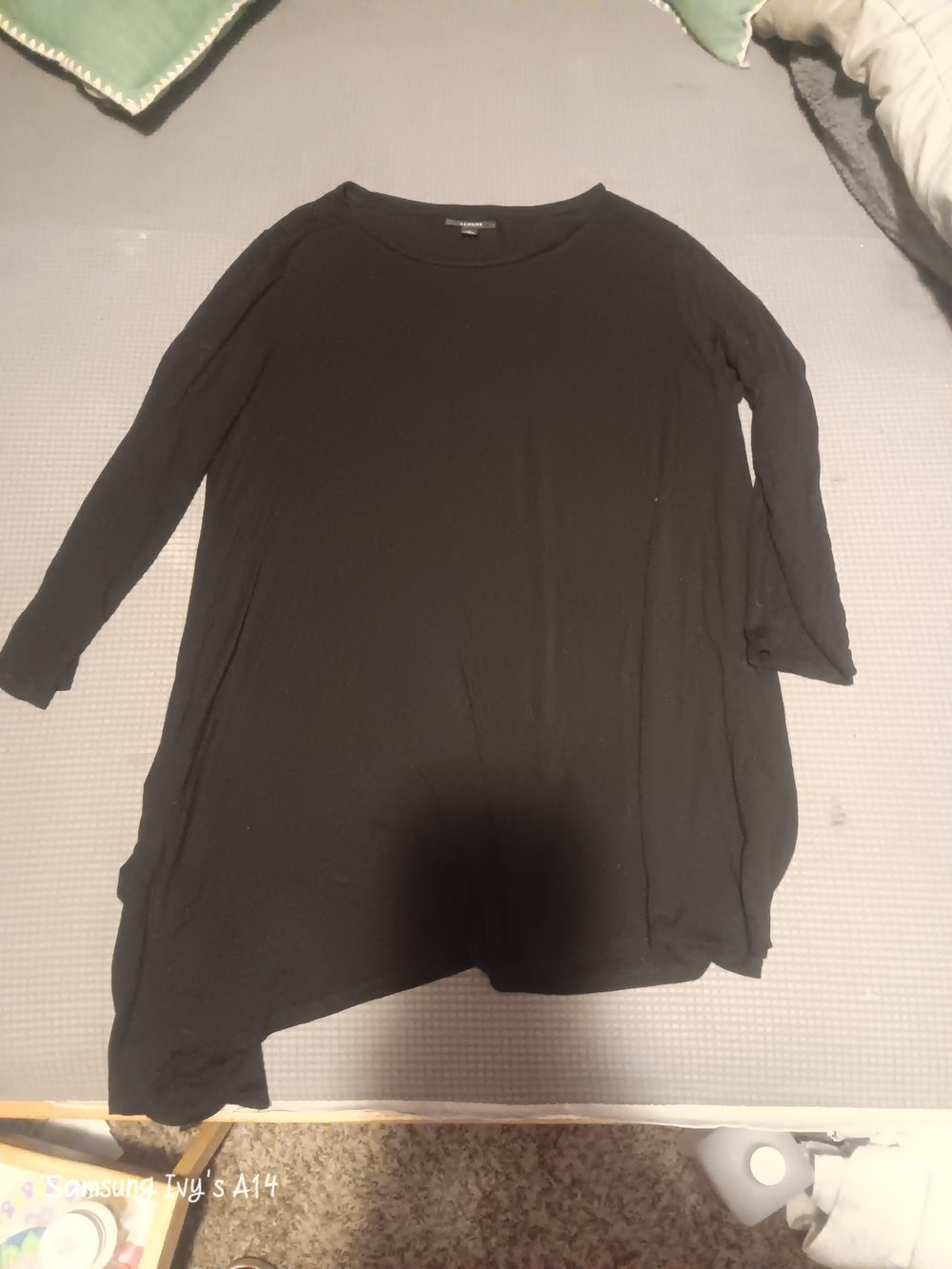 Alfani Black Long Sleeve Tunic Top